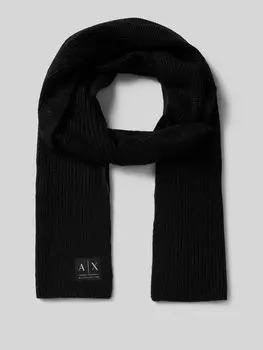 Шарф с декоративной пряжей и этикеткой ARMANI EXCHANGE, черный