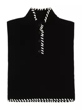Шарф с декоративной строчкой SANDRO, черный