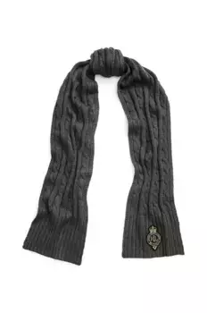 Шарф с добавлением шерсти Lauren Ralph Lauren, серый