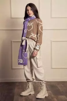 Шарф с добавлением шерсти Pinko Up, фиолетовый