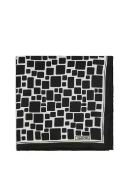 Шарф с геометрическим принтом TOM FORD, черный