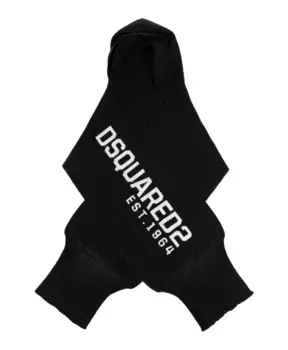 Шарф с капюшоном Dsquared2, черный