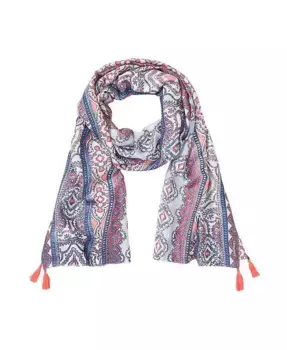Шарф с кистями и принтом Ornamental Borer Olsen, розовый