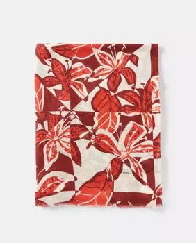 Шарф с крупным принтом в красных тонах Latouche, красный