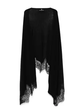 Шарф с кружевными деталями Ermanno Scervino, черный