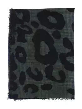 Шарф с леопардовым принтом и бахромой FALIERO SARTI, зеленый