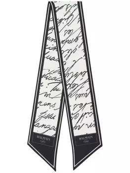 Шарф с логотипом Balmain, белый