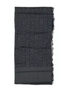 Шарф с логотипом Elisabetta Franchi, черный