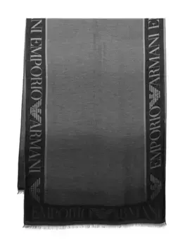 Шарф с логотипом EMPORIO ARMANI, черный