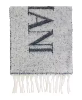 Шарф с логотипом Emporio Armani, серый