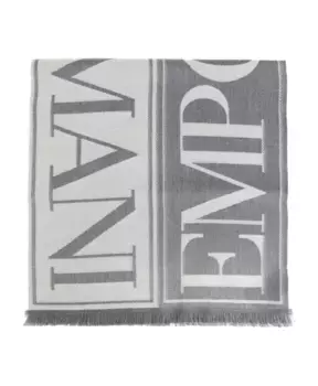 Шарф с логотипом Emporio Armani, серый