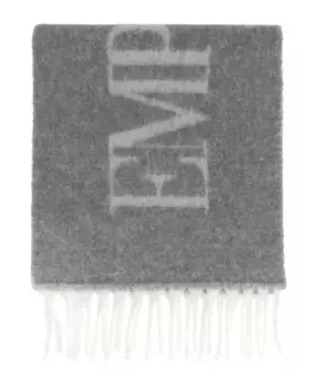 Шарф с логотипом Emporio Armani, серый