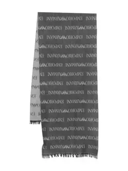 Шарф с логотипом EMPORIO ARMANI, синий
