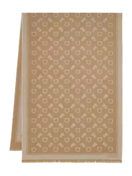 Шарф с логотипом Ferragamo, коричневый