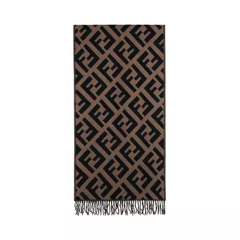 Шарф с логотипом Ff из жаккардовой вязки FENDI