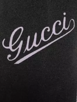Шарф с логотипом Gucci и интарсией, серый