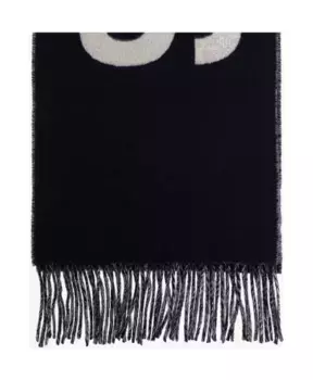 Шарф с логотипом и бахромой Jacquemus, синий