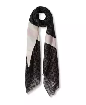 Шарф с логотипом и бахромой Liu Jo, черный