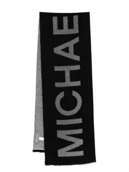 Шарф с логотипом-интарсией Michael Kors, черный