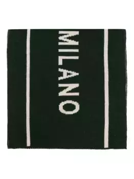 Шарф с логотипом Milano Moschino, зеленый