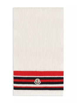 Шарф с логотипом Moncler, белый