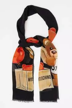 Шарф с логотипом Moschino, черный