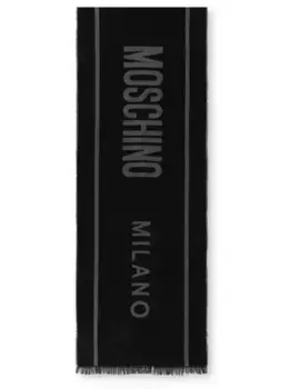 Шарф с логотипом Moschino, черный