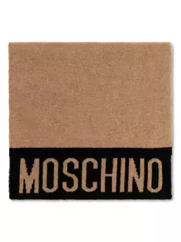 Шарф с логотипом Moschino, коричневый