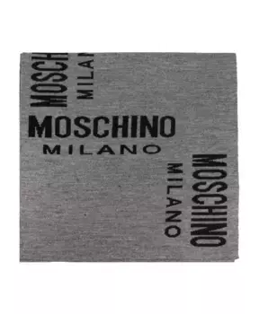 Шарф с логотипом Moschino, серый