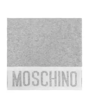 Шарф с логотипом Moschino, серый