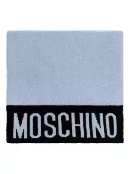 Шарф с логотипом Moschino, синий