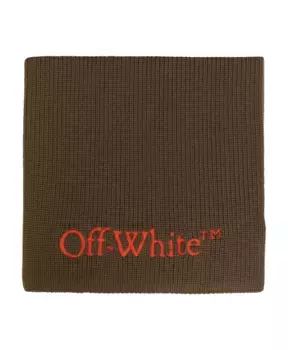 Шарф с логотипом Off White, коричневый