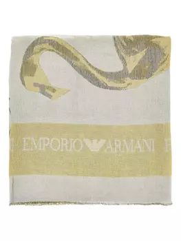 Шарф с логотипом-жаккардом Emporio Armani, зеленый