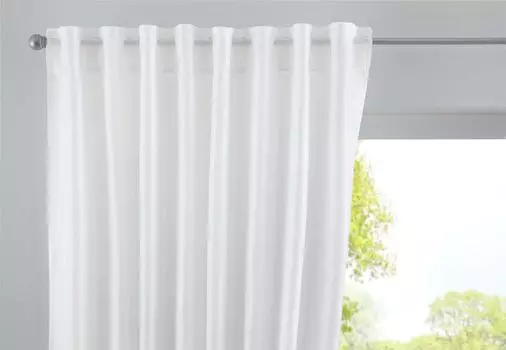 Шарф с люверсами Neusser Collection Monstera бензин, 135 x 245 см Astek, белый