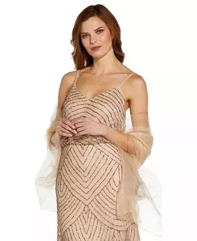 Шарф с металлизированной запахом Adrianna Papell, серебряный