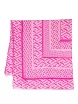 Шарф с монограммным принтом по всей поверхности VERSACE, розовый