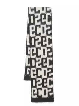 Шарф с монограммой GCDS, серый