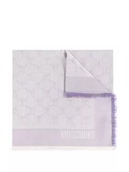 Шарф с монограммой Moschino, фиолетовый