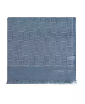 Шарф с монограммой Salvatore Ferragamo, синий