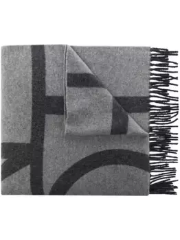 Шарф с монограммой TOTEME, серый