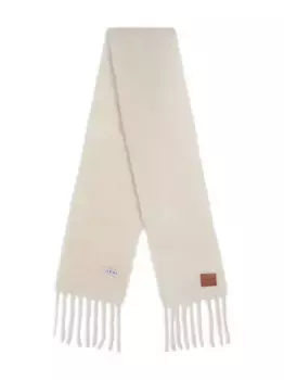 Шарф с начесом LOEWE, белый