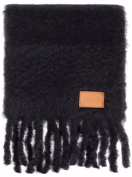 Шарф с начесом LOEWE, черный
