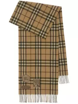 Шарф с надписью Badge Check Burberry, нейтральный цвет