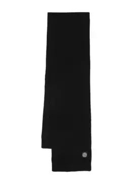 Шарф с нашивкой Compass Stone Island Junior, черный