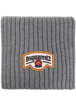 Шарф с нашивкой-логотипом DSQUARED2, серый