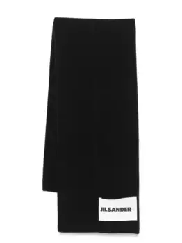 Шарф с нашивкой-логотипом JIL SANDER, черный