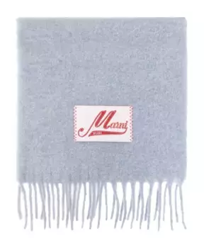Шарф с нашивкой логотипом Marni, синий