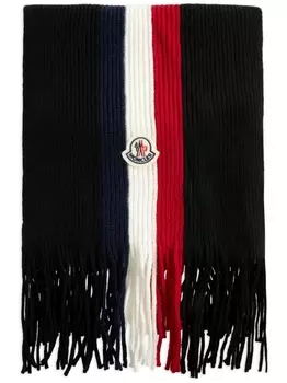Шарф с нашивкой-логотипом Moncler, черный