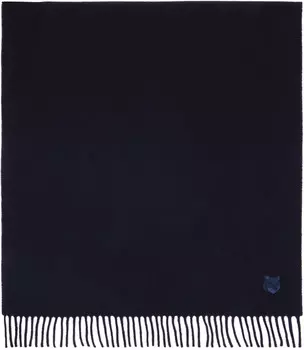 Шарф с нашивкой на голову Navy Black Fox Maison Kitsune