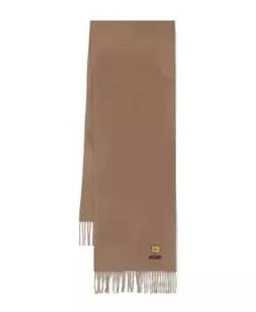 Шарф с нашивкой в виде плюшевого мишки Moschino, бежевый